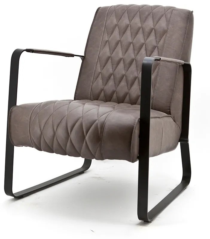 Fotoliu cu aspect de piele Caro gri