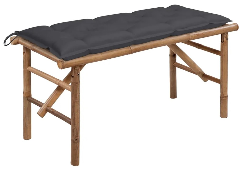 vidaXL Bancă de grădină pliabilă cu pernă, 118 cm, bambus