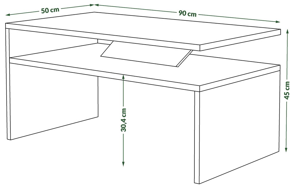 Mazzoni PRIMA Beton Millennium/Negru - MĂSUȚĂ DE CAFEA MODERNĂ