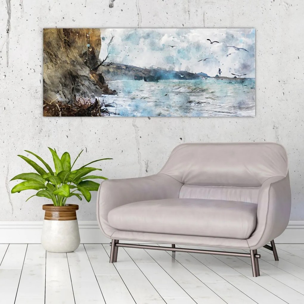 Tablou - Recif, acuarelă (120x50 cm)