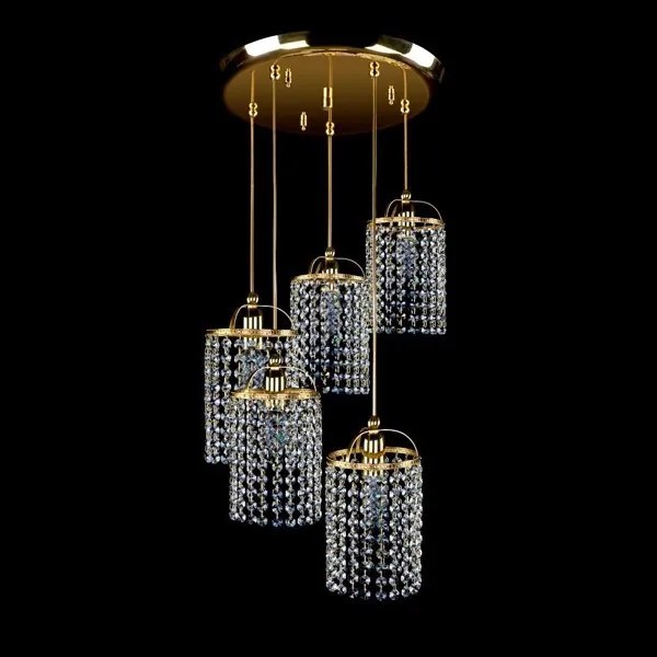 Lustra cu 5 pendule Cristal Bohemia Exclusive SMALL GAME 05-05