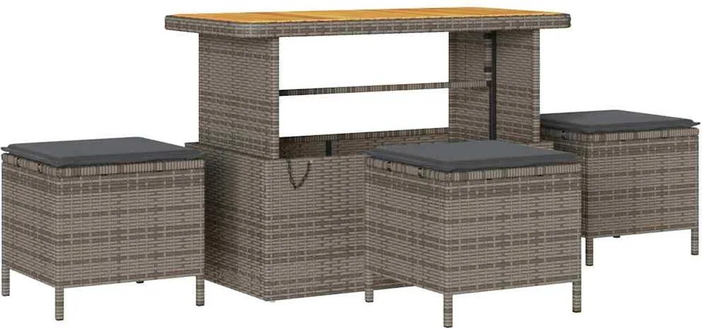 vidaXL Set de canapele pentru grădină cu pernă 10 pcs Gri