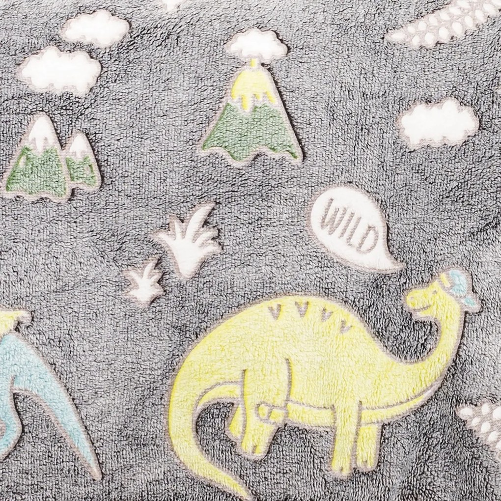 Pătură fosforescentă din imitație lână 4Home Dino, 150 x 200 cm