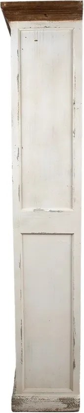 Bibliotecă vintage din lemn, finisaj alb antichizat, 4 rafturi deschise, 120×36×195 cm, „Librarie"