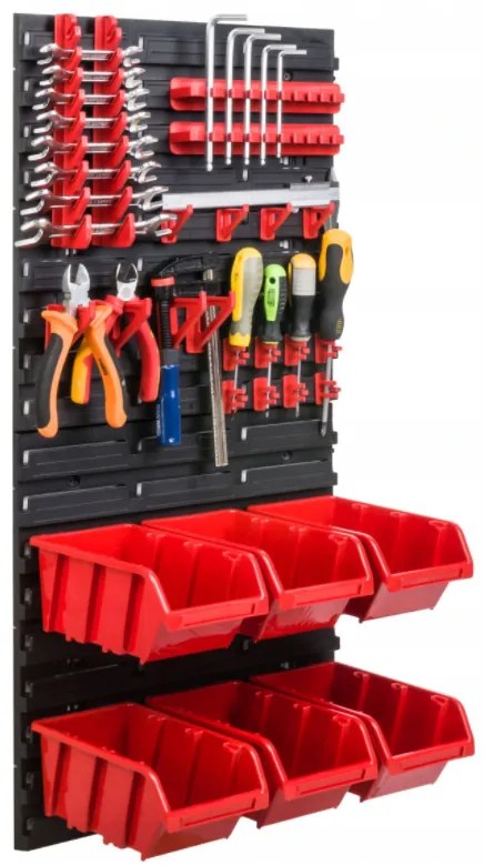Perete pentru unelte 78x39cm + 6 cutii RED