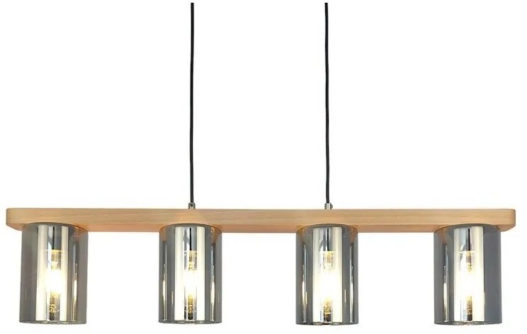 Lustra suspendata clasica fabricata manual din lemn SIENA SMOKE