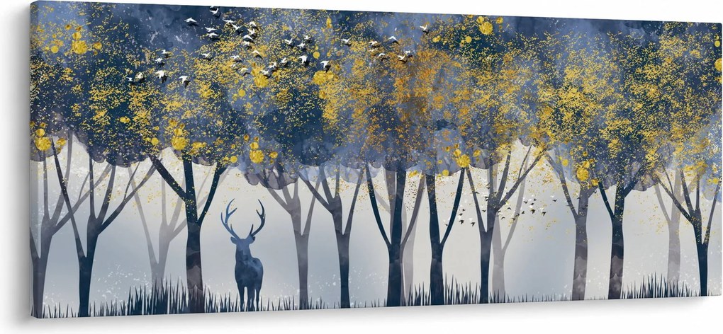 Tablou cerbul în pădure (120x50 cm)