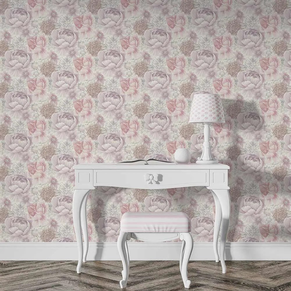 TAPET VINIL 3-1201, 10.05X1.06 M, LAVABIL, REZISTENT LA RAZELE UV, TRATAT ANTIBACTERIAN, ROZ/LILA