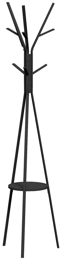 HOMCOM Cuier în Formă de Pom Design Modern, Metal Negru, Ideal pentru Hol, 45x45x180 cm | Aosom Romania