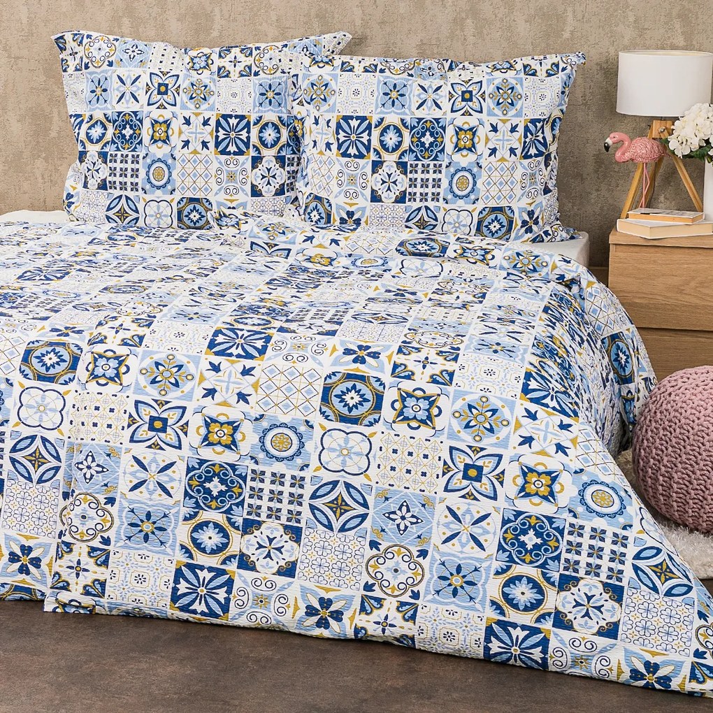 Lenjerie de pat bumbac crepon 4Home Azul, 140 x 200 cm, 70 x 90 cm, 140 x 200 cm, 70 x 90 cm