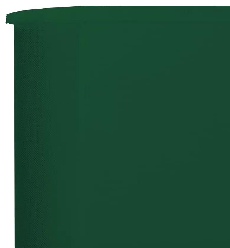 Paravan anti-vant cu 3 panouri, verde, 400x120 cm, textil Verde, 400 x 120 cm