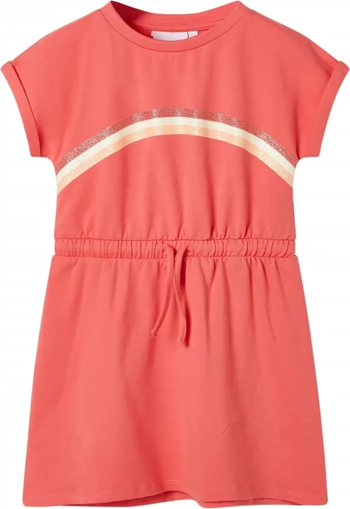 vidaXL Rochie pentru copii cu șnur, corai, 116