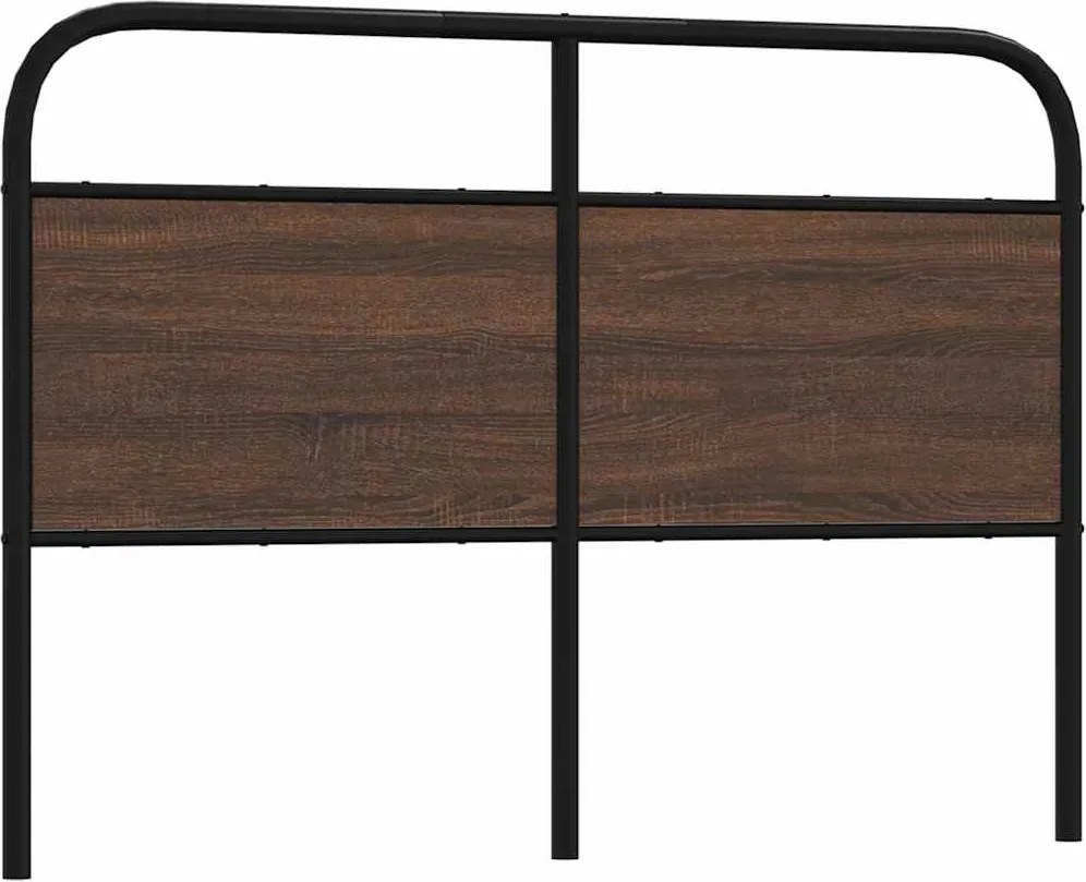 vidaXL Tăblie de pat de schimb, stejar maro, 135 cm, lemn prelucrat și oțel