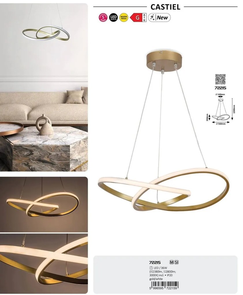 Lustra suspendata LED design modern Castiel