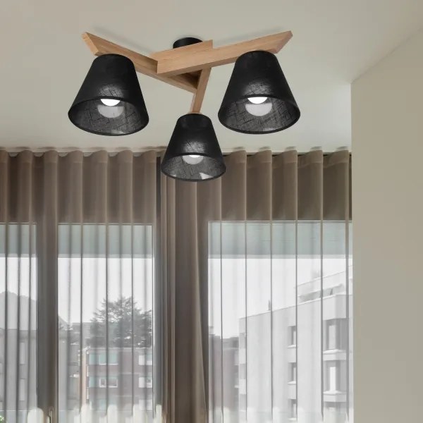 Lustră aplicată Brilagi ANTHONY 3xE14/40W/230V stejar/negru