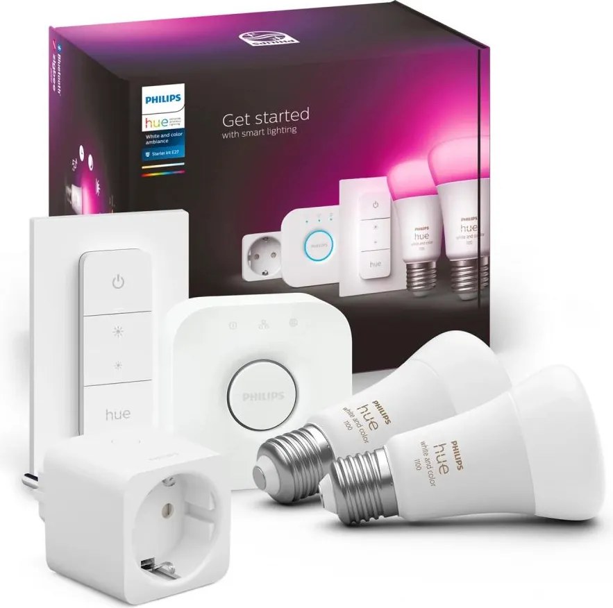 Set de bază Philips Hue WHITE AND COLOR AMBIANCE 2xE27/9W/230V 2200-6500K