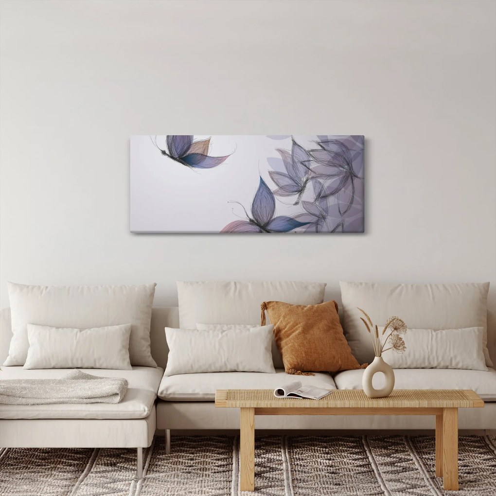 Tablou - Fluturi desenați (120x50 cm)