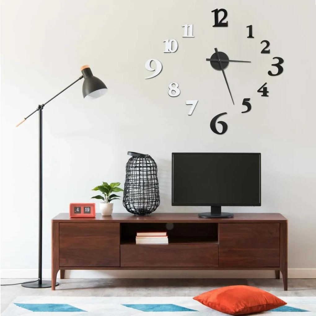 Ceas de perete 3D design modern, negru  alb, 100 cm, XXL Alb si negru