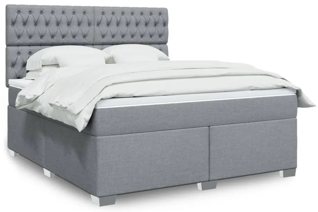 vidaXL Pat continental, gri deschis, 180x200 cm, material textil