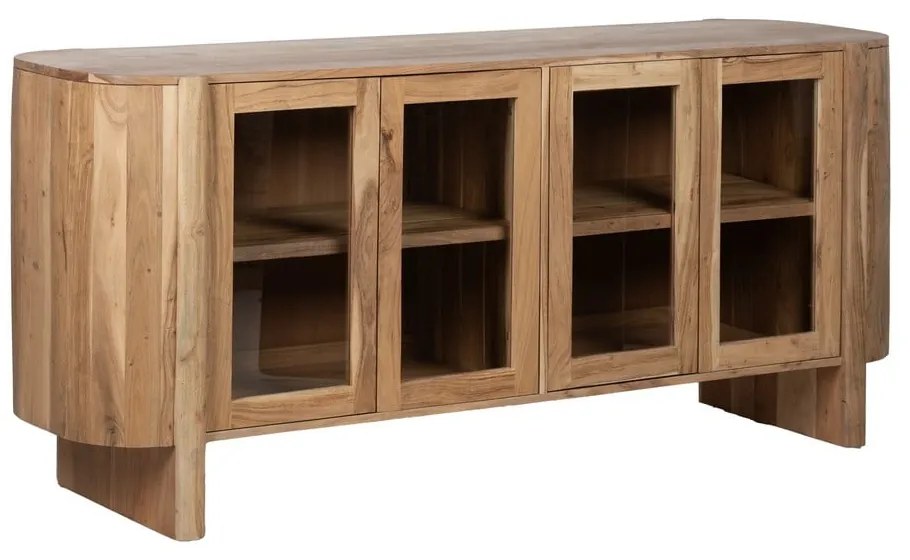 Vitrină în culoare naturală din lemn de acacia 180x80x40 cm Creel – Ixia