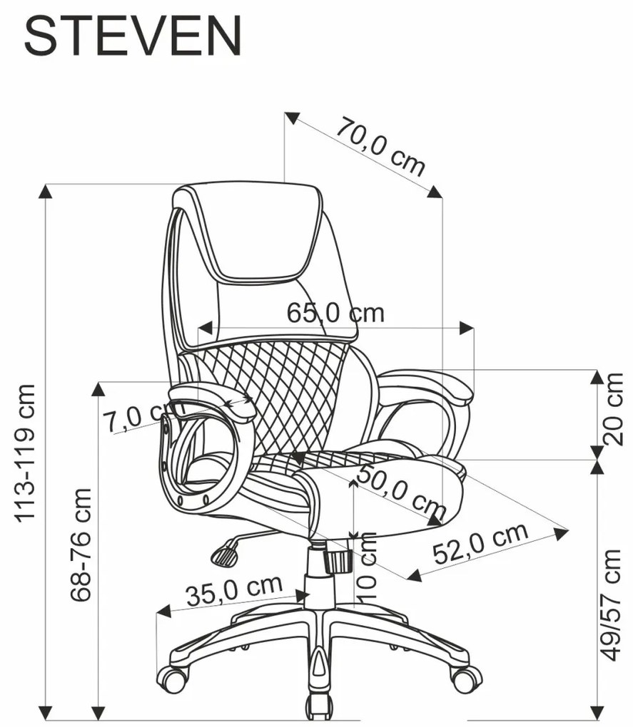 Scaun de birou Steven negru/gri H119 cm