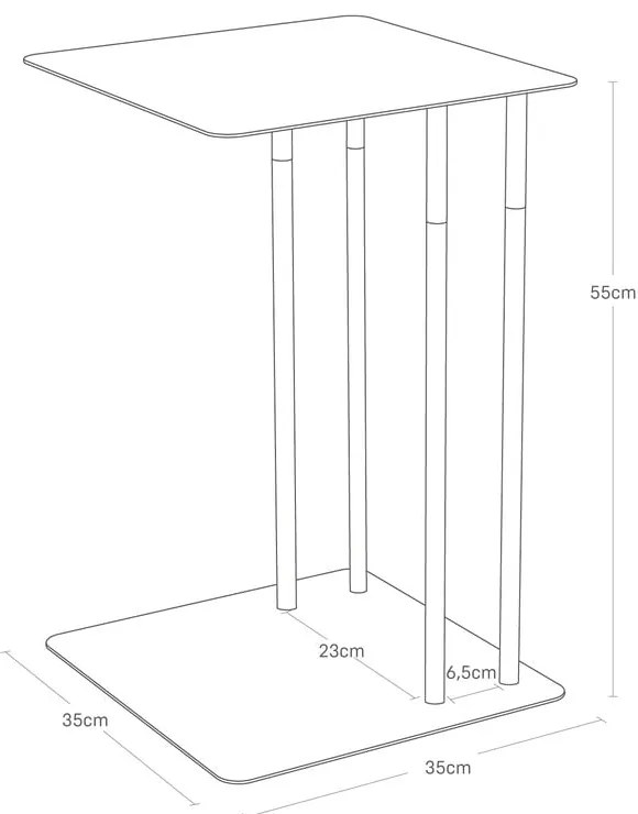 Măsuță auxiliară 35x35 cm Plain – YAMAZAKI