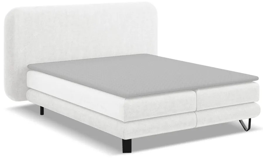 Pat boxspring alb 140x200 cm Ilima – Makamii