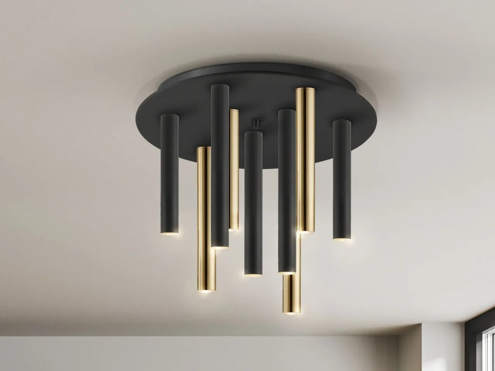 Lustra LED dimabila aplicata design modern Varas negru/auriu