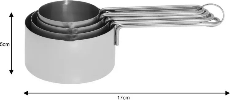 Set masuratori din Kinghoff KH 4025, 50/80/125/250 ml., Inox, Argint