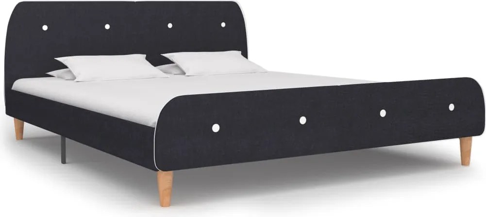 vidaXL Cadru de pat, gri închis, 160 x 200 cm, material textil