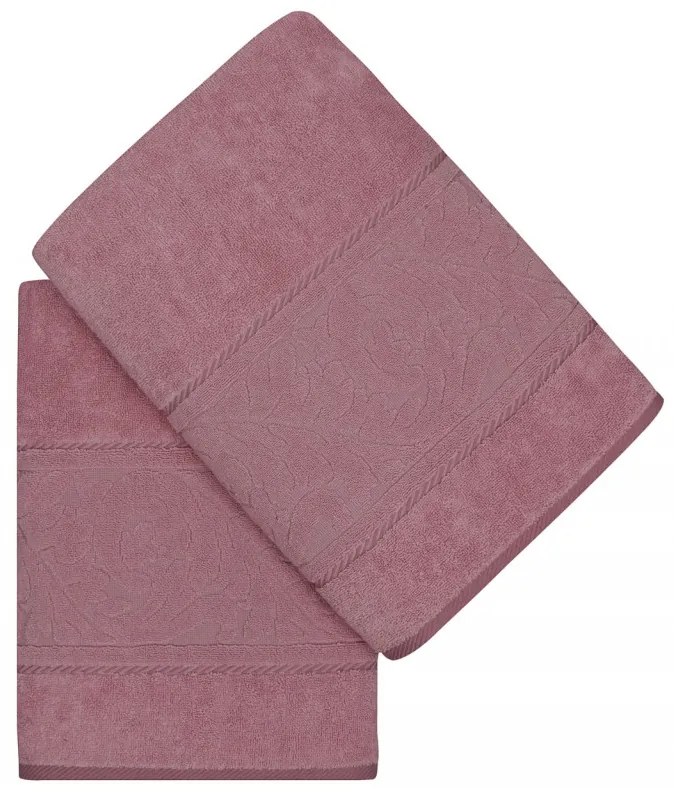 Set 2 Prosoape de Baie Sultan, 70x140 cm, 100% Bumbac, 560 gsm, Roz
