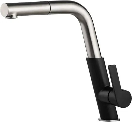 Baterie bucatarie extractabila finisaj crom - black Silia BQS_B730