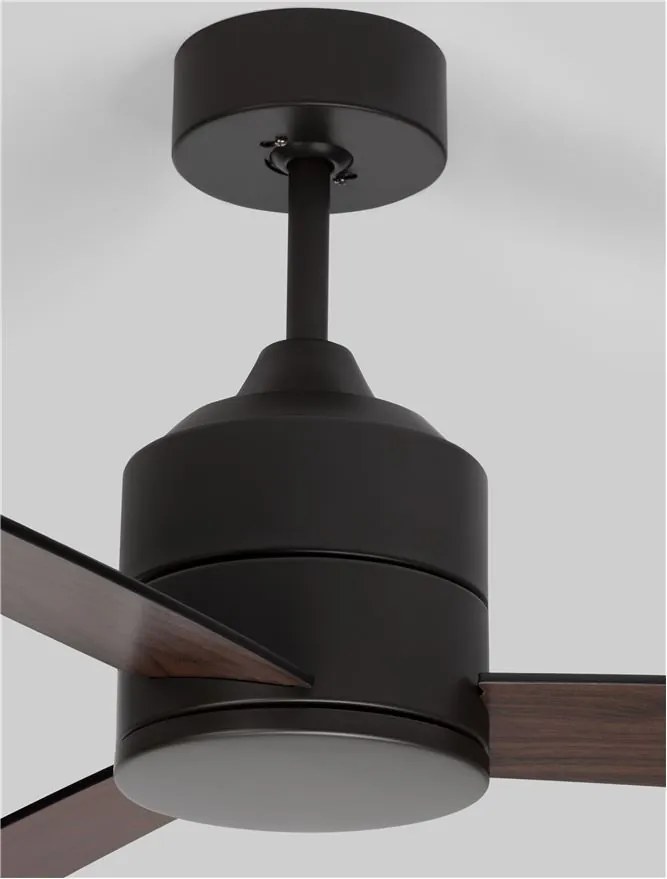 Ventilator de tavan cu telecomanda design modern AXEL negru/nuc