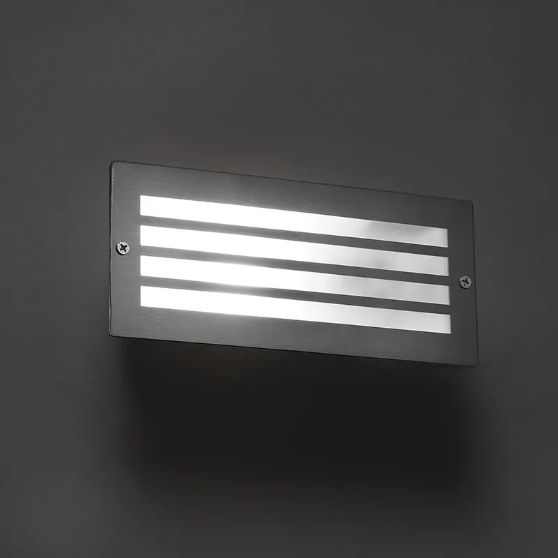 Lampă modernă încastrată din oțel IP44 - Hurricane