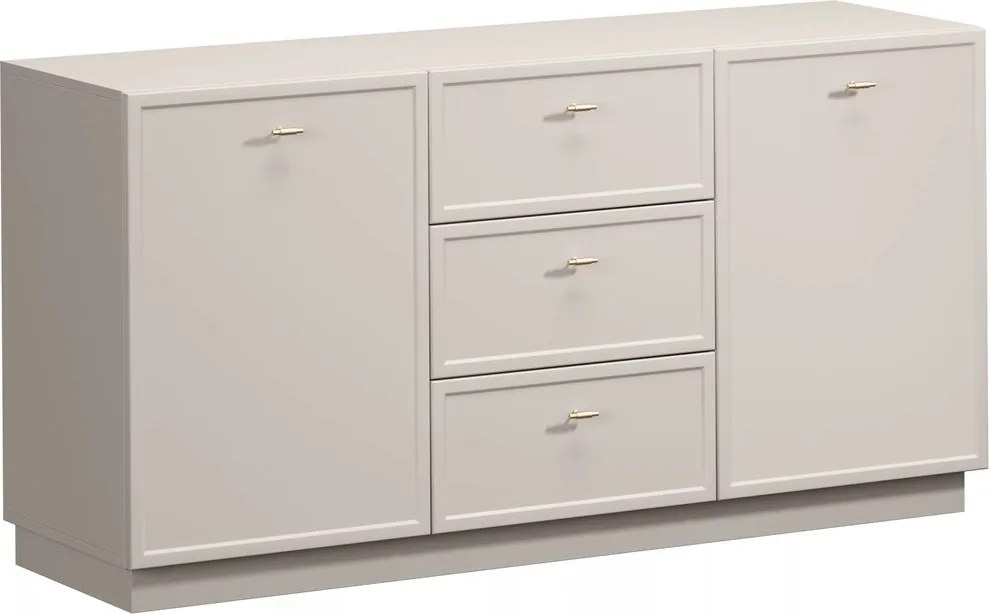 Comodă cu sertare Lorini 150 cm - casmir / mânere aurii T-bar