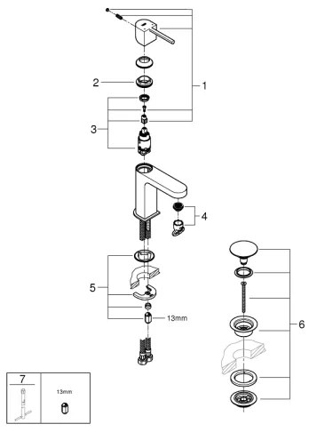 GROHE 33163003 - baterie PLUS pentru lavoar, 172 mm, crom lucios