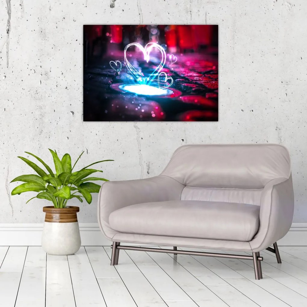 Tablou cu inima iluminată (70x50 cm)