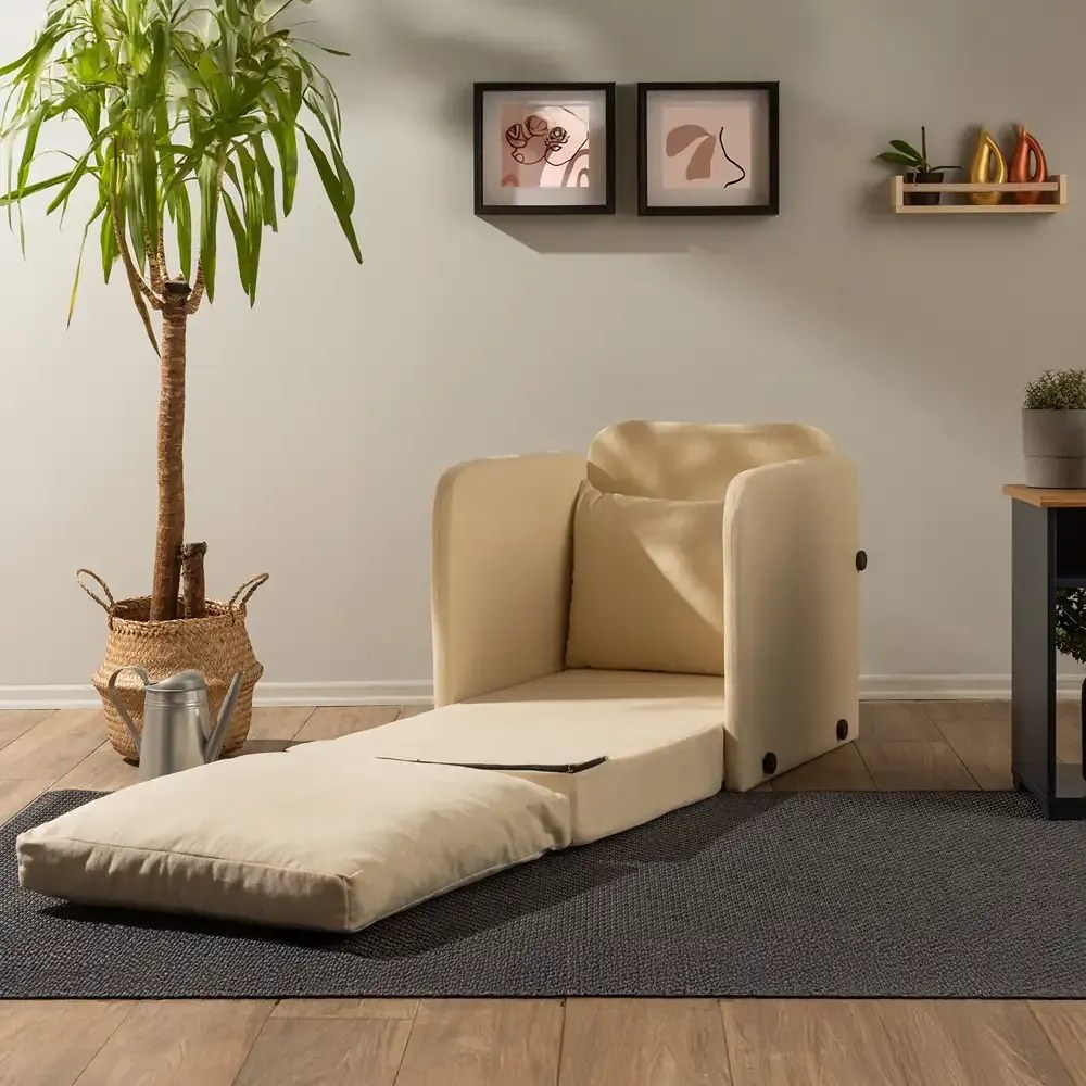 Fotoliu Extensibil Saga,bej,200 cm x 60 cm