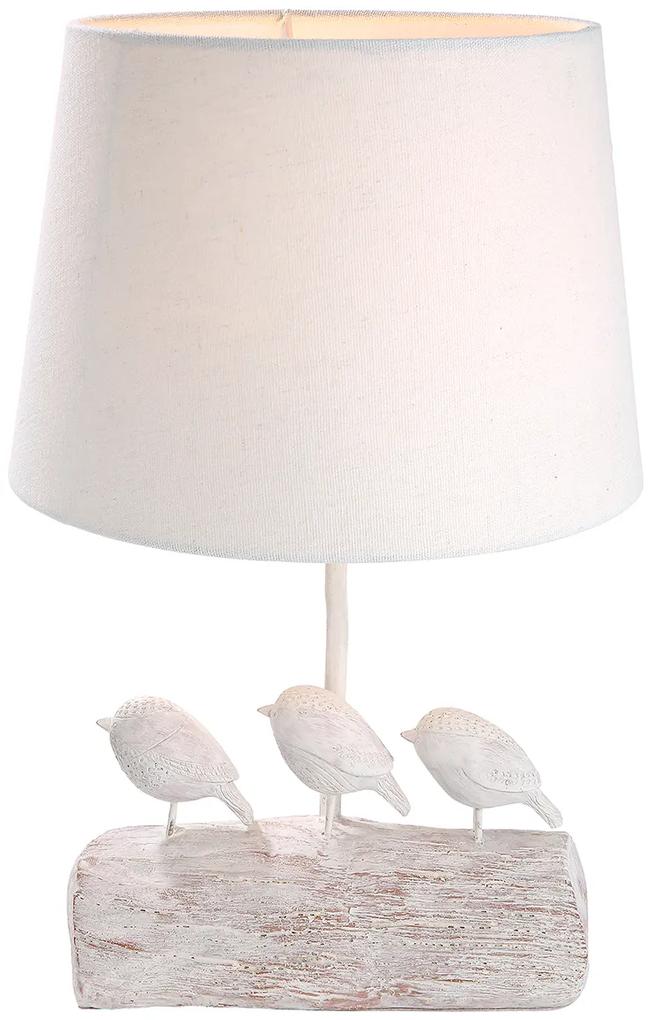 Lampa Birds lemny, rasina, alb, 26x40x25 cm