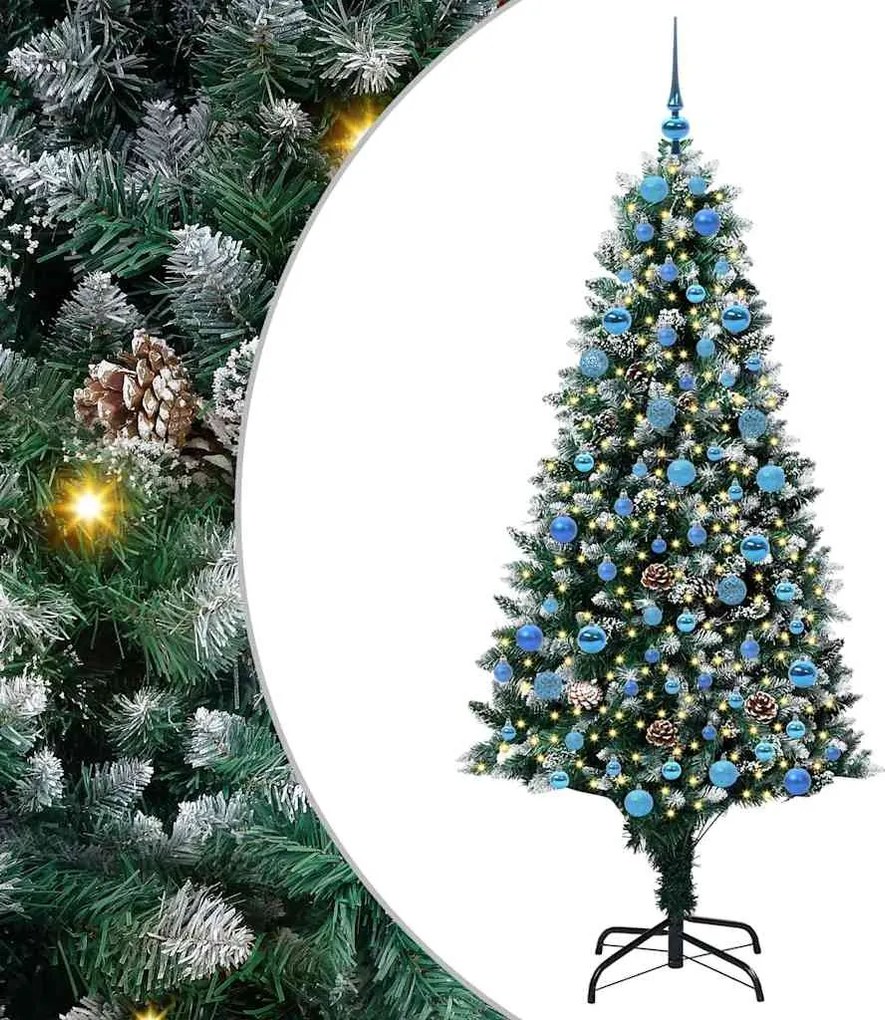 vidaXL Brad de Crăciun artificial Verde 180 cm PVC și Oțel și Plastic