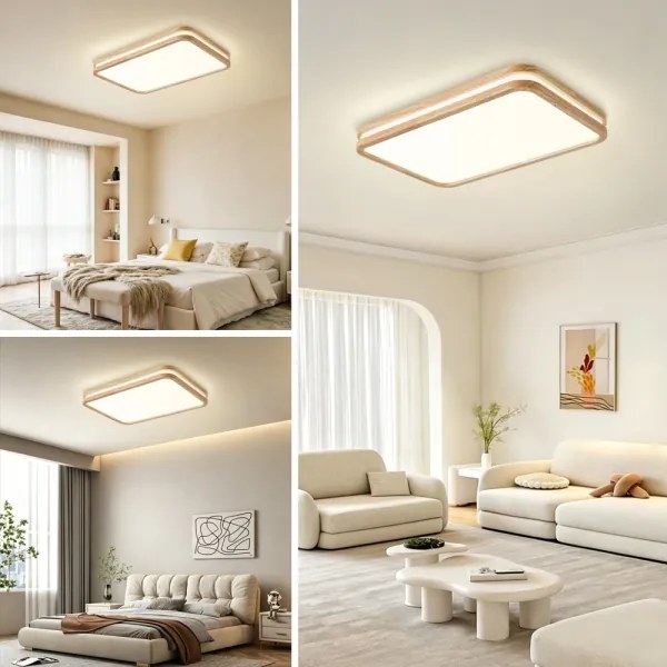Brilagi - Corp de iluminat LED reglabil MOLINA SQUARE LED/54W/230V stejar 60x40 cm + telecomandă