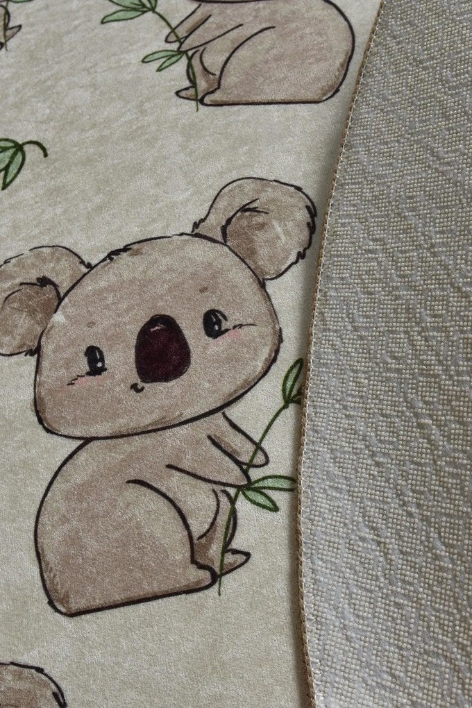 Covor de Copii Rotund Koala, Multicolor, 100x100 cm