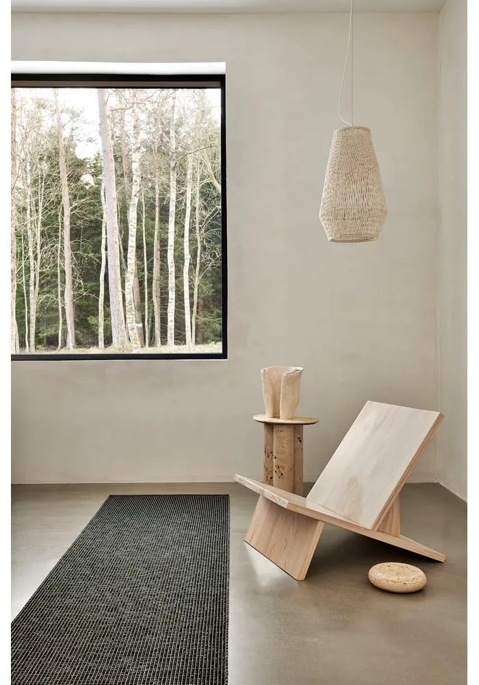 Covor tip traversă pentru interior și exterior gri antracit 70x240 cm Emm Black Linen – Pappelina