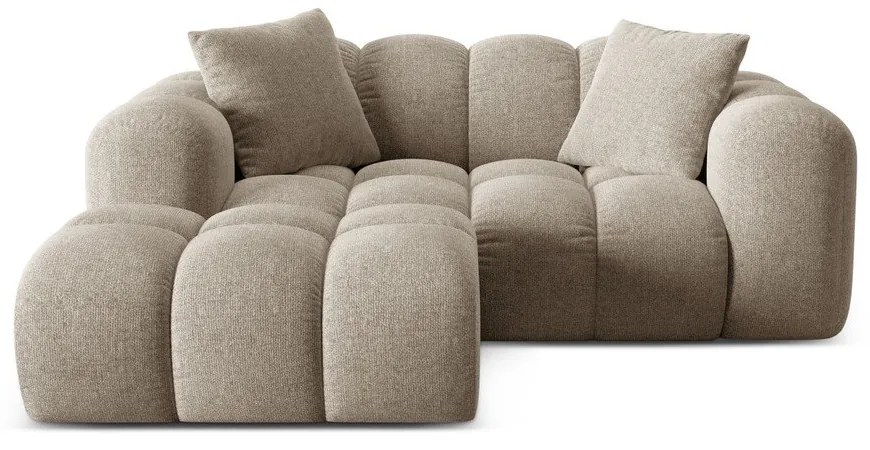 Colțar maro deschis cu tapițerie din chenille (cu colț pe partea stângă/cu șezlong) Treno – Cosmopolitan Design