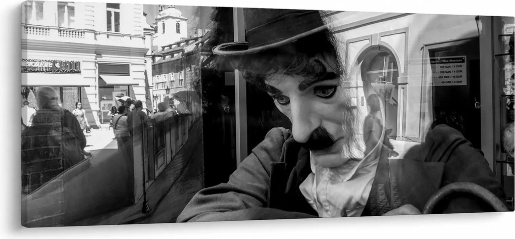Tablou - Charles Chaplin la Praga (120x50 cm)