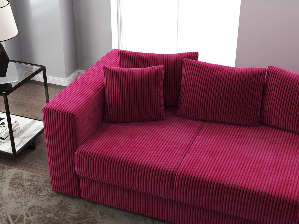 Canapea extensibilă dumonde cu ladă de depozitare si sezut confortabil din spuma high-density, Gloria Zoom Red 240x100 cm