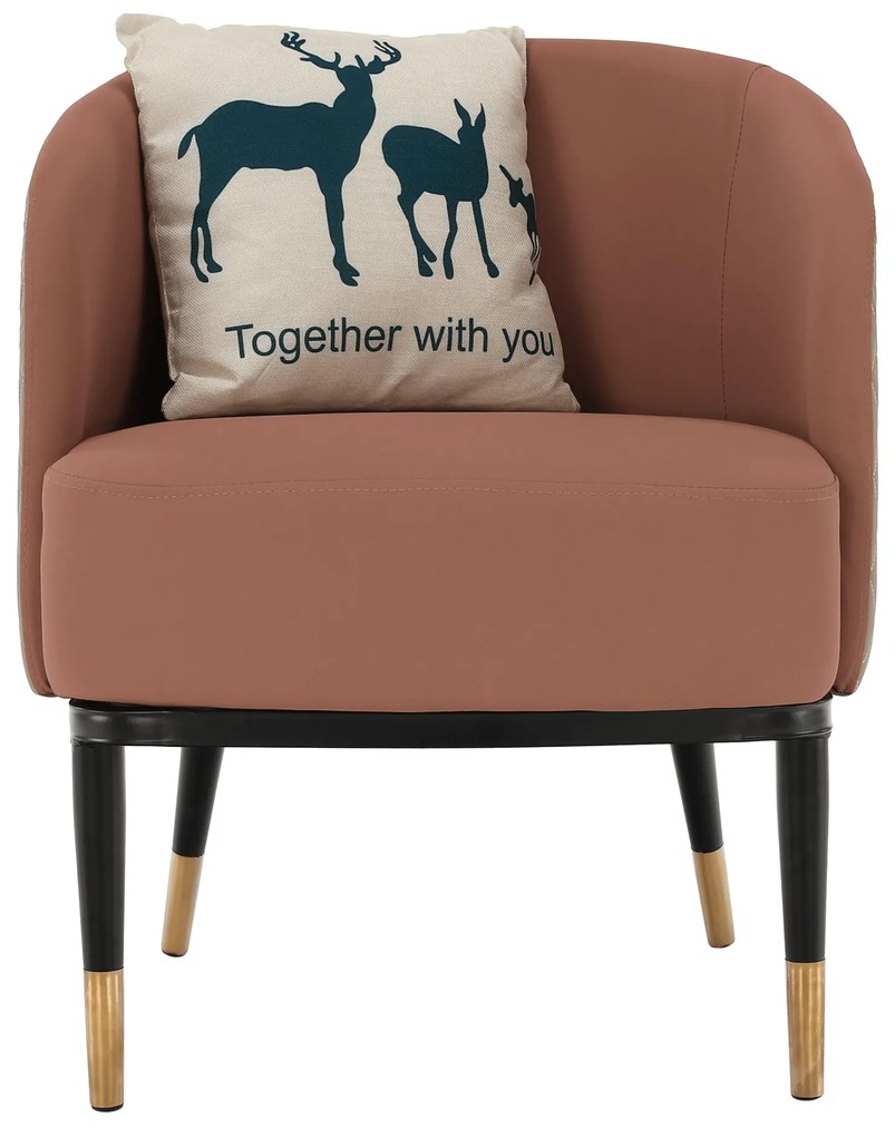 Fotoliu design, roz pudrat/ bej, KALILA