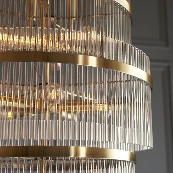 Lustră pe lanț Endon 112793 MARIETTA GRAND 21xE14/6W/230V alamă/transparent