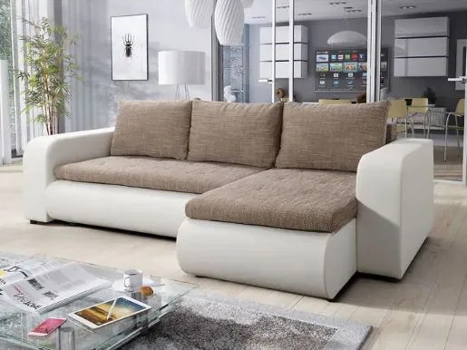 Colțar extensibil Bistran (alb + maro) (D). 1063799