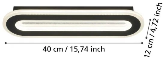 Aplică LED Eglo 901242 MACCHIONI LED/12W/230V 4000K negru